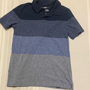 Boys Urban Pipeline Striped Polo Shirt in Blue Tones Size Large